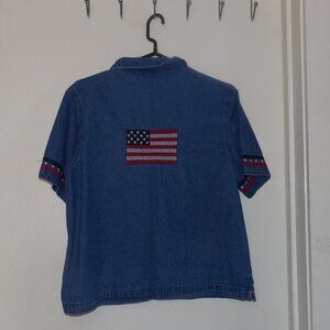 Donna Ricco Americana Stars & Stripes Shirt Sz 16